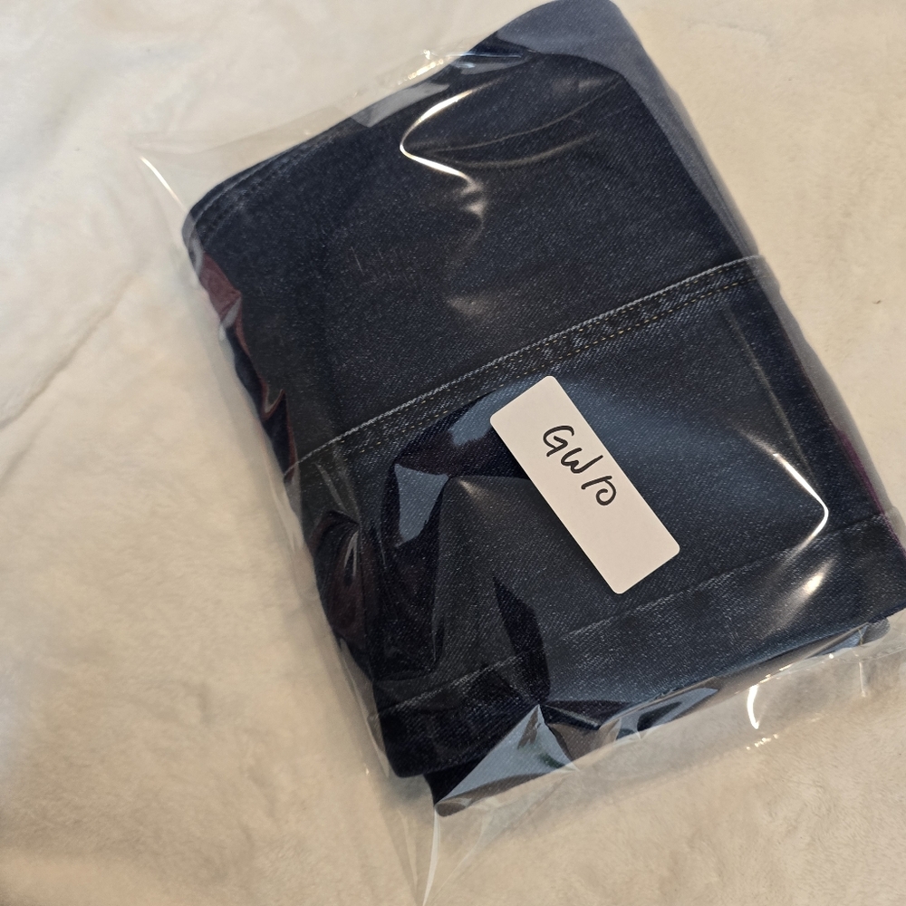 Pacsun Dark Blue Patch Pockets Front Seam Slit High Waisted Bootcut Jeans 26 EUC - Picture 11 of 12